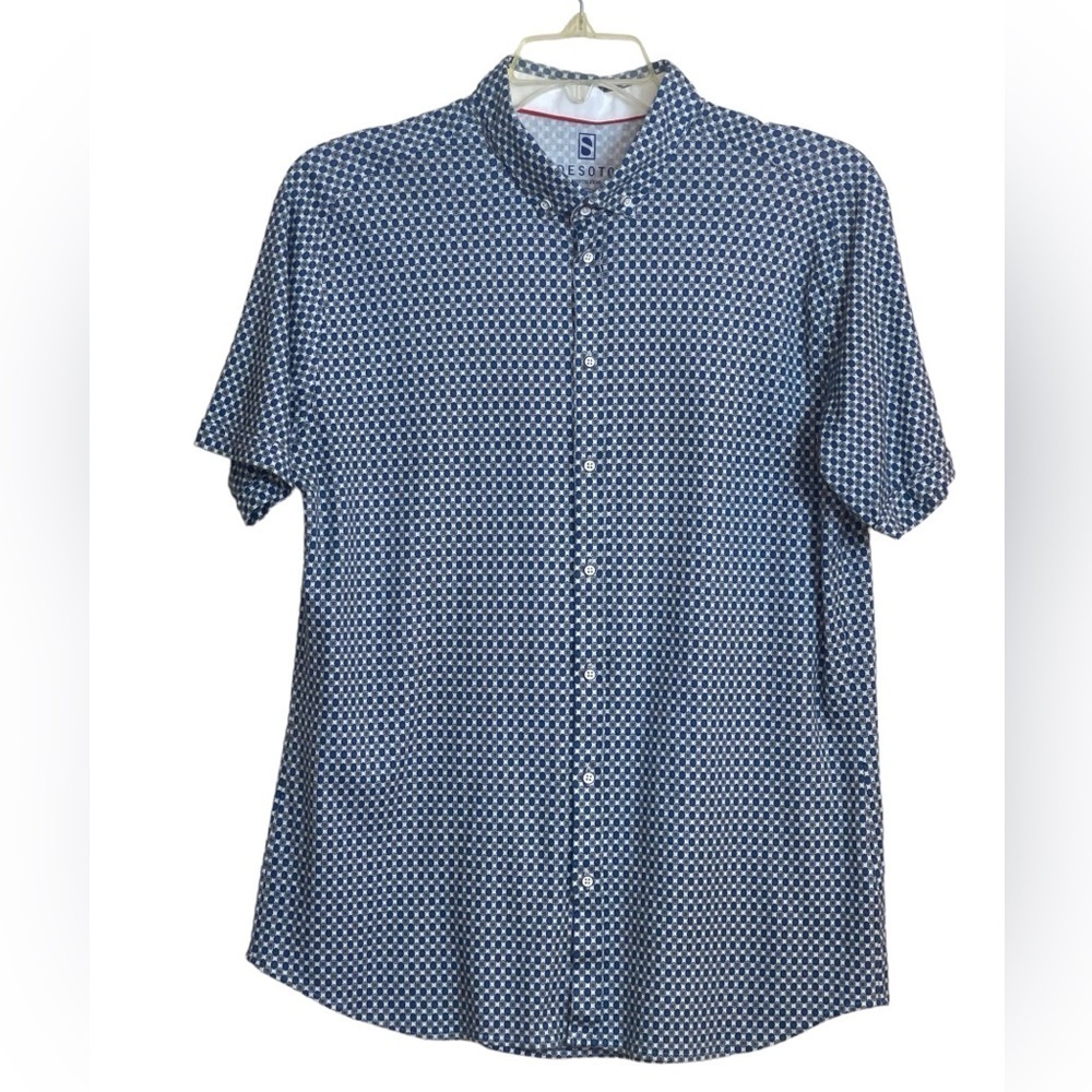 Men’s DeSoto jersey knit, short sleeved, flower print shirt size XXL GUC